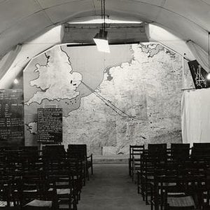 Briefing room for B-17 crews, WW II England