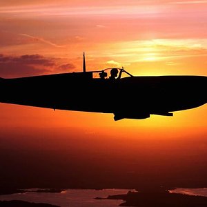 RAF Spitfire at sunet