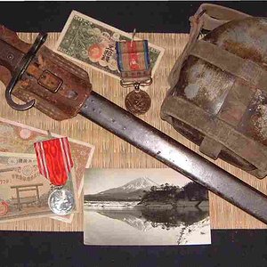 Pacific war, asian currency and bayonet