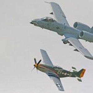 P51 Mustang Flies with A-10 Warthog