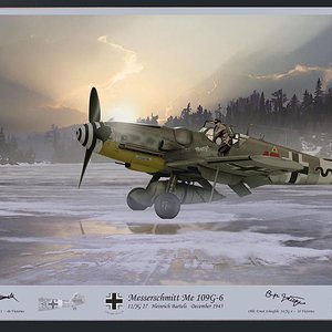 Me 109G-6  - double Luftwaffe ace autographs