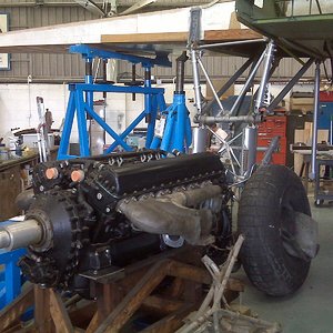 Mosquito engine being restored