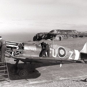 Spitfire being overhauled