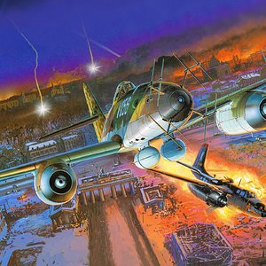 aircraft_fire_flight_city_night_colorful