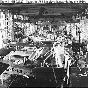 Aircraft in the ship's hangar