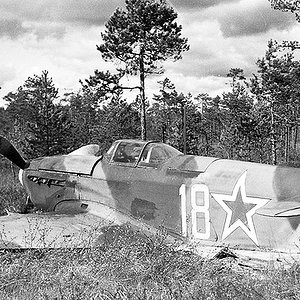 A crashed Yak fighter in Sptember 1944