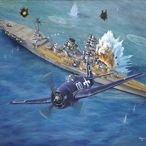 Military-direct-hit-ocean-painting-hellcat-f6f-