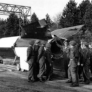 British Soldiers Examined German V2 Rocket