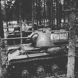 KV-1 heavy tanks of the  145th Armoured Brigade