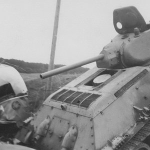 A damaged and abandoned  T-34 tank ,  1941 (2)