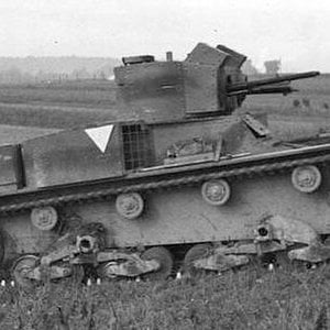 A Polish Vickers E light tank ( modified ), 1937