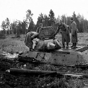 An abandoned  T-34/76,  1941