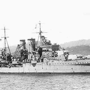 HMS Exeter off Sumatra, 1942