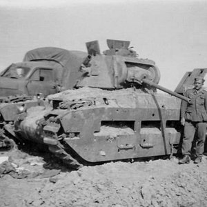 A-12 Matilda II , a Lend -Lease tank destroyed on the Eastern Front , 1941