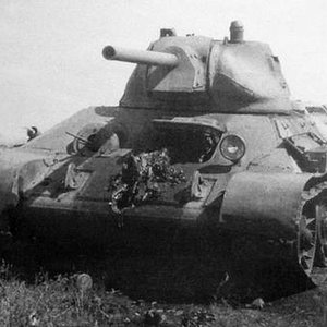 T-34/76 damaged at Stalingrad, 1942