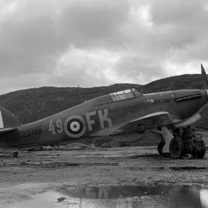 Hurricane Mk.IIa, 78 IAP,  Northern Fleet AF, FK49, Z3768, Vaenga USSR 1941