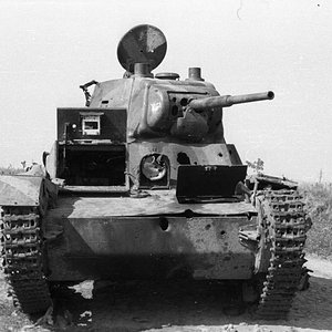 T-26 model 1939 knocked out in 1941 ( the front view)