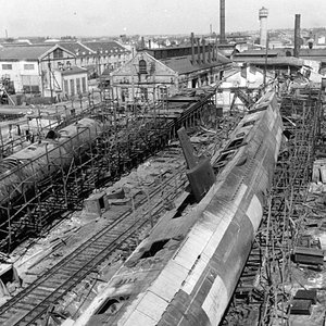 Soviet submarines S-36 and S-37 in a shipyard, 1941 (2)