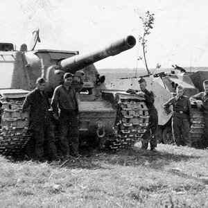StuG III Ausf G and a SU-152 knocked out at Kursk, 1943