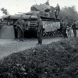 T-35 soviet heavy tank examined by Germans in 1941