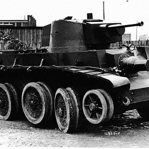 The prototype of the Polish  cruiser tank  PZInż 10 TP  without tracks,  1938 (1)