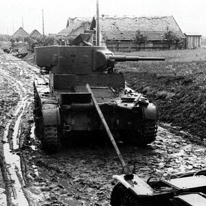 A damaged T-26 model 1937, 1941