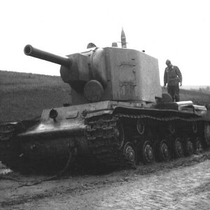 An abandoned KV-2 heavy tank