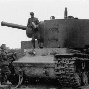 A captured KV-2 heavy tank, 1941