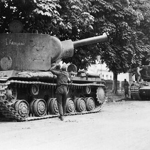 Captured KV-2 heavy tanks, 1941