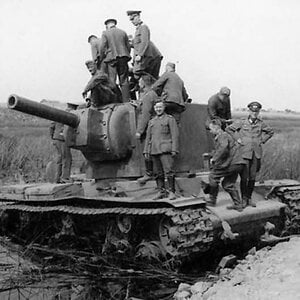 KV-2 soviet heavy tank captured, 1941