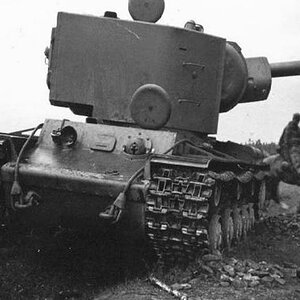KV-2 soviet heavy tank damaged, 1941