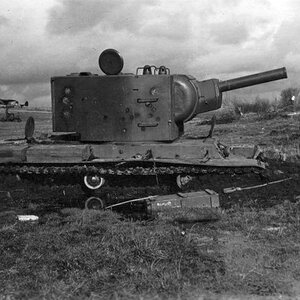 KV-2 soviet heavy tank and Do-17Z, 1941