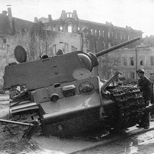 Knocked out KV-1 heavy tank,  Rostov at Don , 1942 (1)