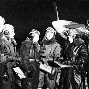 Soviet MiG-3  pilots getting ready to night flights