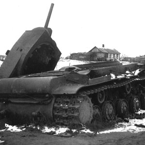 A destroyed KV-1 heavy tank  near  Orel,  Winter 1941 (2)