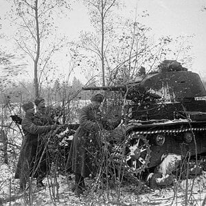 T-26 hidden in woods near Moscow, 1941 (1)