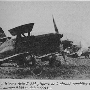 Czechoslovak Avia B-534 Biplane Fighters prepared to defend the Republic...