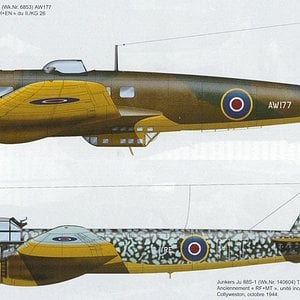 He 111 and Ju 88 Captured by RAF