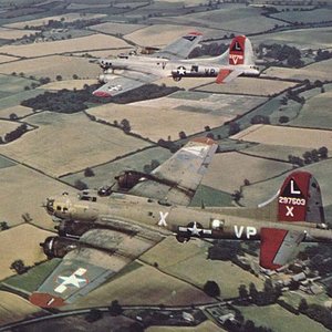 A pair of Boeing B-17G Fortress over England