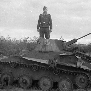 A knocked out T-60 soviet light  tank