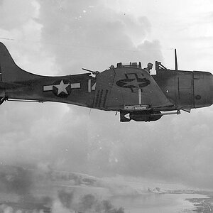 Douglas SBD Dauntless over the Wake Island, 1943