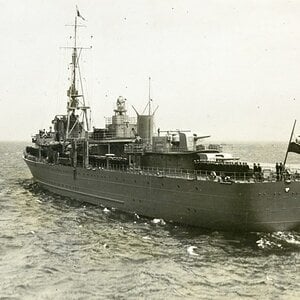 ORP Gryf leaving harbour in 30'