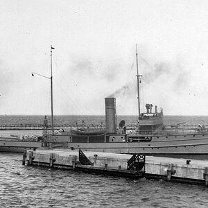 ORP Generał Haller gunboat leaving the Oksywie harbour in 30'