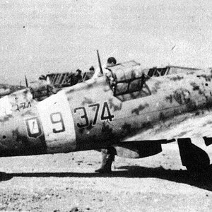 Macchi Mc.202 Folgore, 51° Stormo, 153° Gruppo, 374° Squadriglia, no.374-9, Sicily 1942