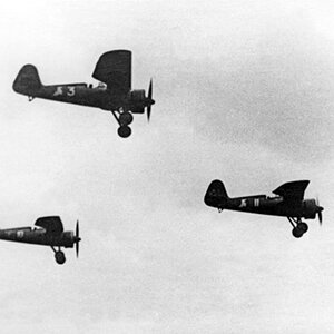 PZL P-11c of the 121st FS and 122nd FS, a pre-war picture