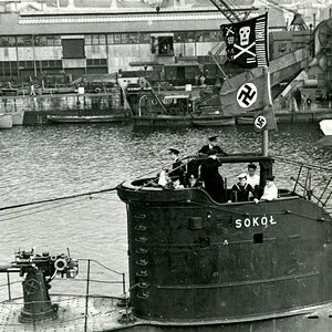 ORP Sokół returning Plymouth naval base on 31st March 1944 (1)