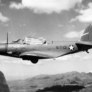 Douglas TBD-1 of the VT-6 over Hawaii, 1942