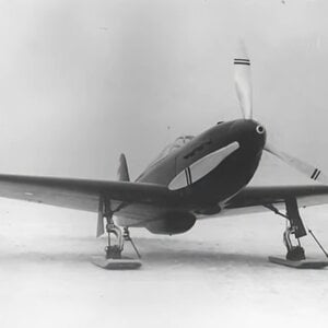 Yakovlev Yak-1 ( I-26 prototype ) trials with skis, 1939/1940