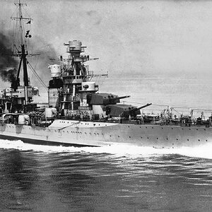 The Italian  Zara-class heavy cruiser "Fiume"