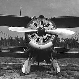 Polikarpov I-153 with RS-132 rocket missiles